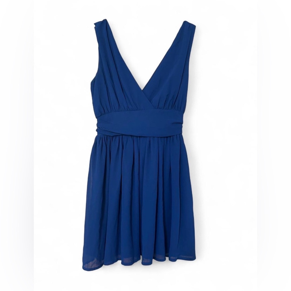 Charlotte Russe Navy Blue Mini Dress Size Small | Sleeveless V-Neck Fit & Flare